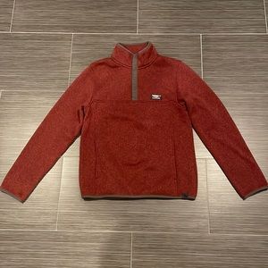 Maroon L.L Bean thick fleece quarter zip, Size Small